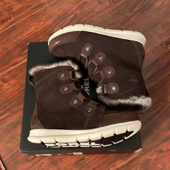 Sorel joan leather waterproof boot with faux fur collar EVA footbed size 6,5 new - Picture 13 of 14